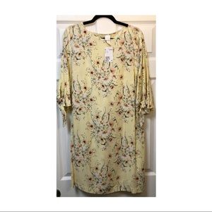 H&M BNWT. Yellow dress with unique sleeves. Sz 12